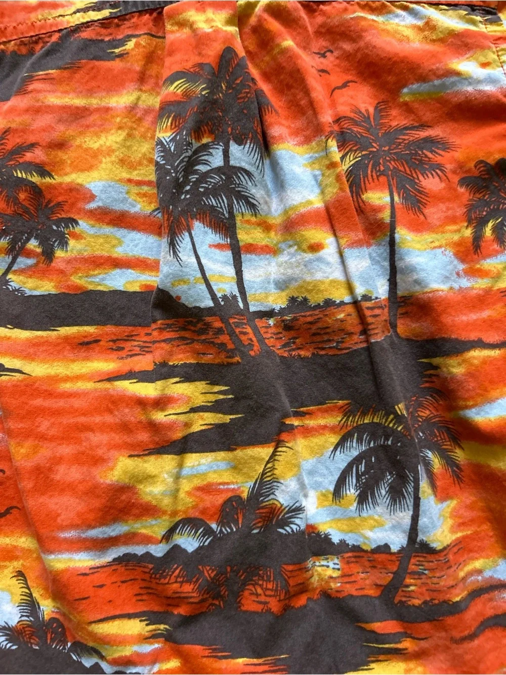 Old Navy Orange Tropical Print Button-Up Shirt for Kids Size XS 5